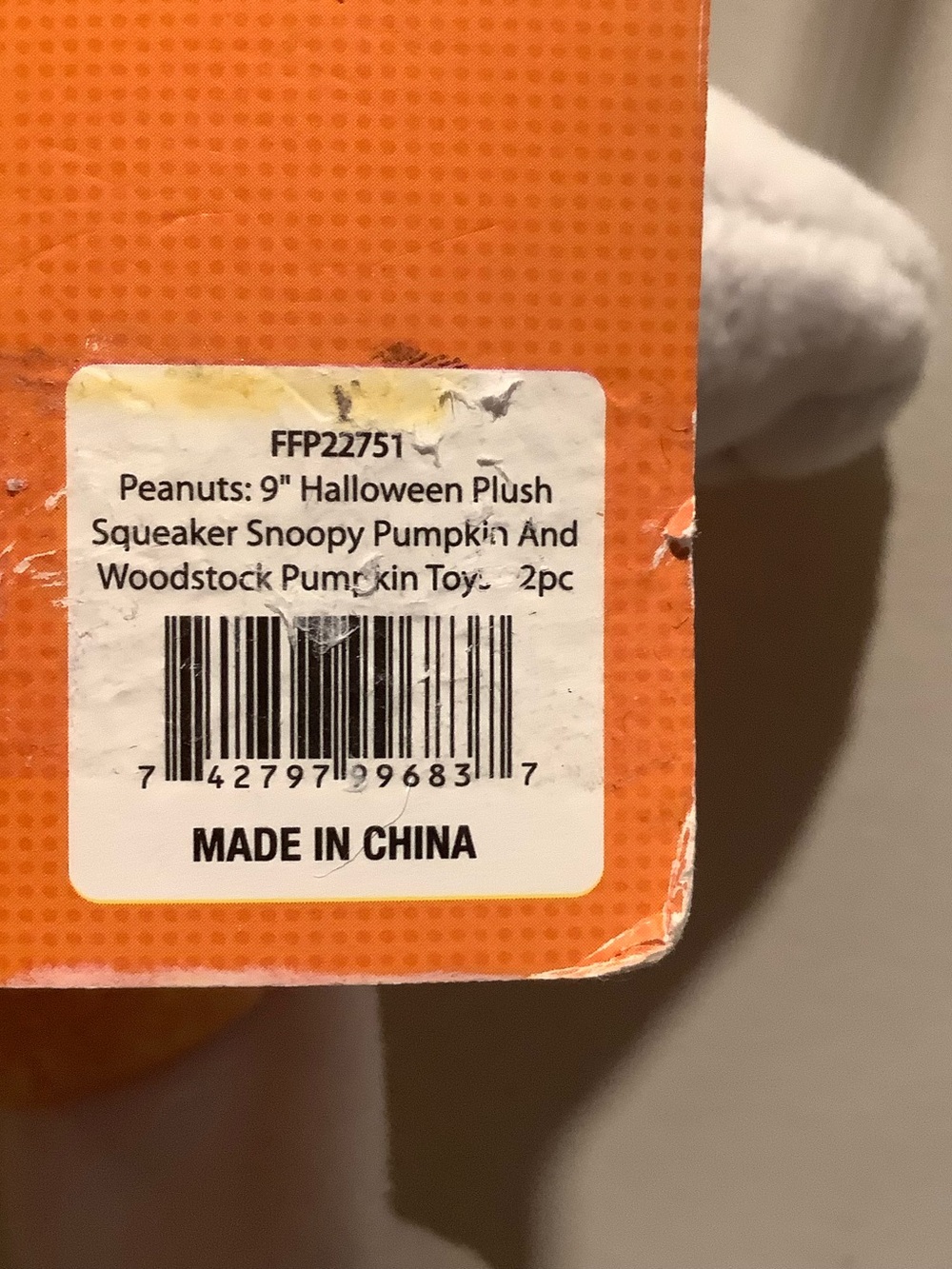 Peanuts Snoopy 9” Halloween Plush Pumpkin and Woodstock Dog Toys 2PC NEW - Picture 3 of 7